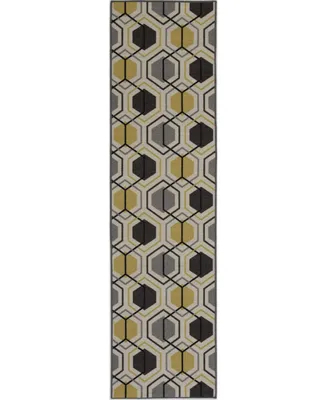 Main Street Rugs Laicos Lai511 Yellow 1'10" x 7' Runner Rug