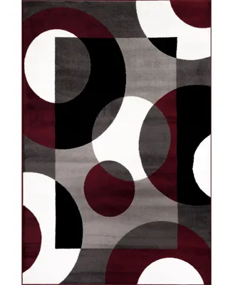 Main Street Rugs Montane Mon100 Burgundy 6'6" x 9' Area Rug