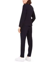 Bar Iii Collarless Blazer Inverted Pleat Top Straight Leg Pants Created For Macys