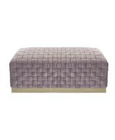 Nicole Miller Satine Woven Bench with Metal Base