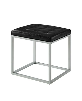 Inspired Home Newton Cube Ottoman with Metal Frame