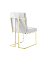 Inspired Home Vanderbilt Upholstered Dining Chair with Metal Frame Set of 2