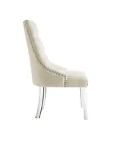 Inspired Home Marilyn Button Tufted Dining Chair with Acrylic Legs Set of 2