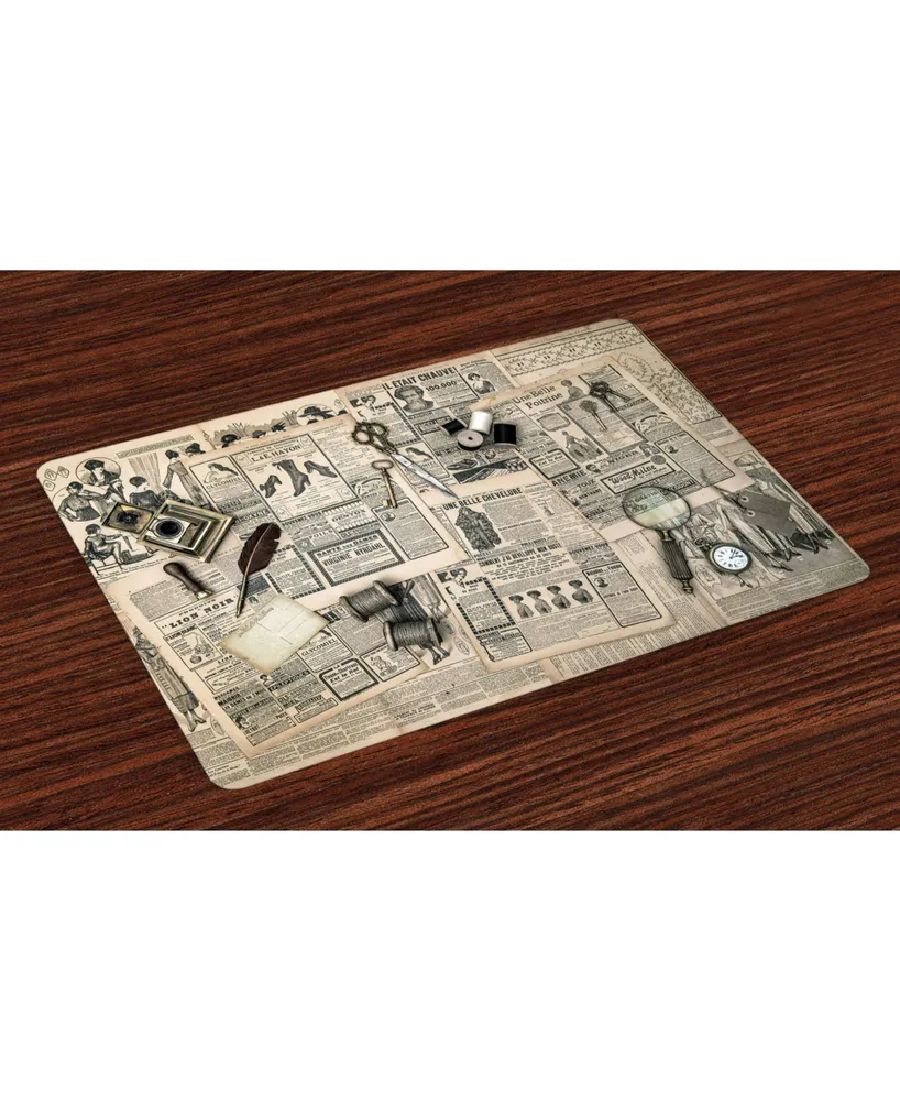 Ambesonne Clock Place Mats, Set of 4