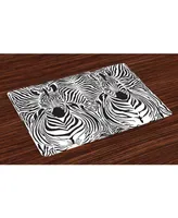 Ambesonne Zebra Print Place Mats, Set of 4