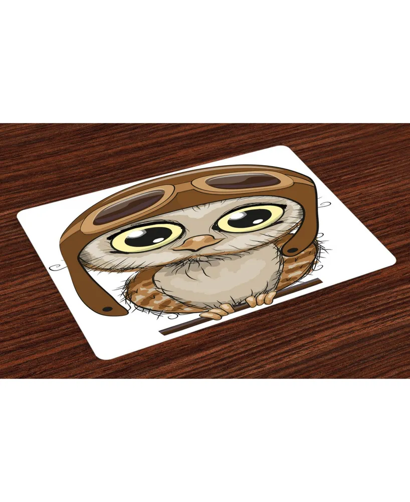 Ambesonne Owls Place Mats, Set of 4