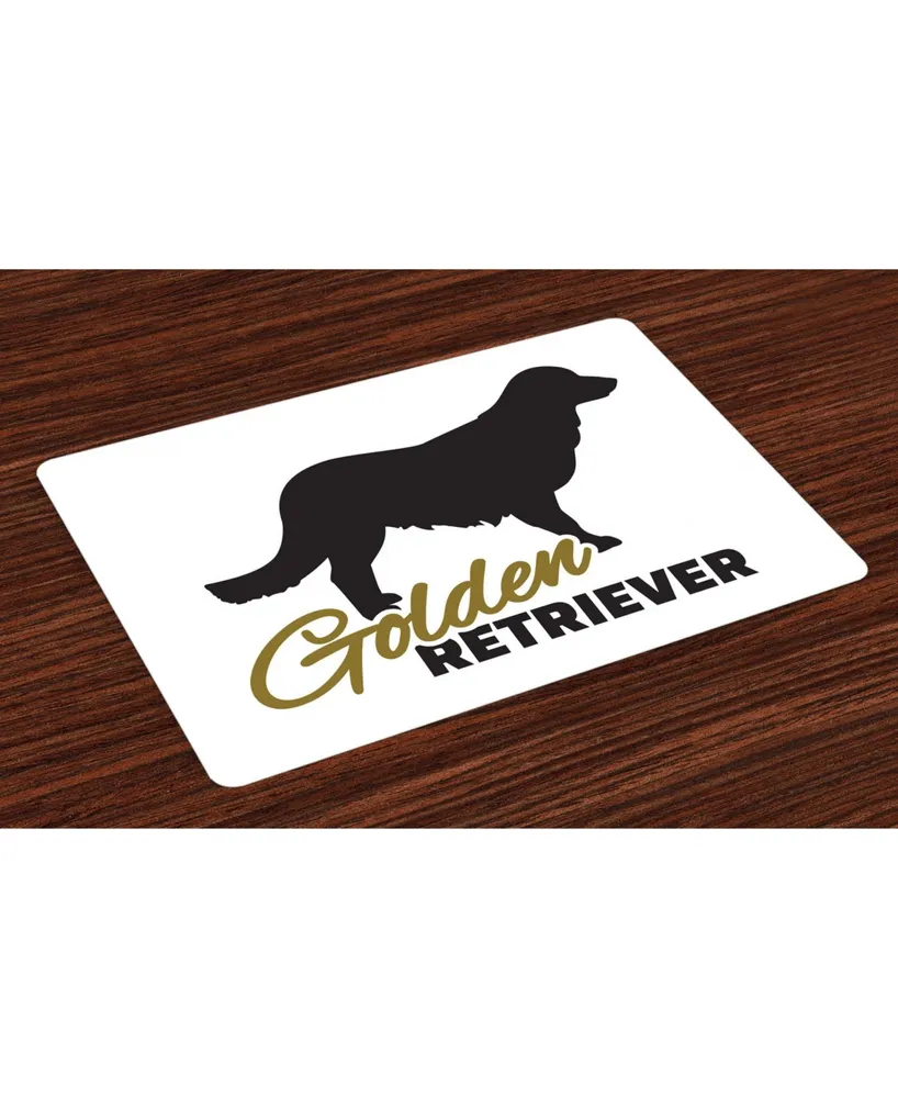 Ambesonne Golden Retriever Place Mats, Set of 4