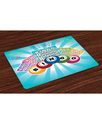 Ambesonne Bingo Place Mats, Set of 4