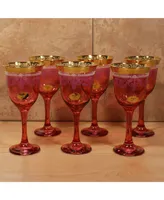 Red Goblets Set of 6