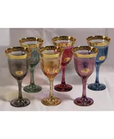 Wine Goblets Set of 6 Multicolor