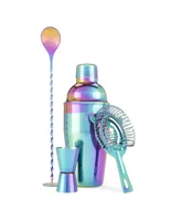 True Brands Mirage Rainbow Barware Set