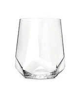 Viski Raye Faceted Crystal Wine Glass, Set of 2, 20 Oz