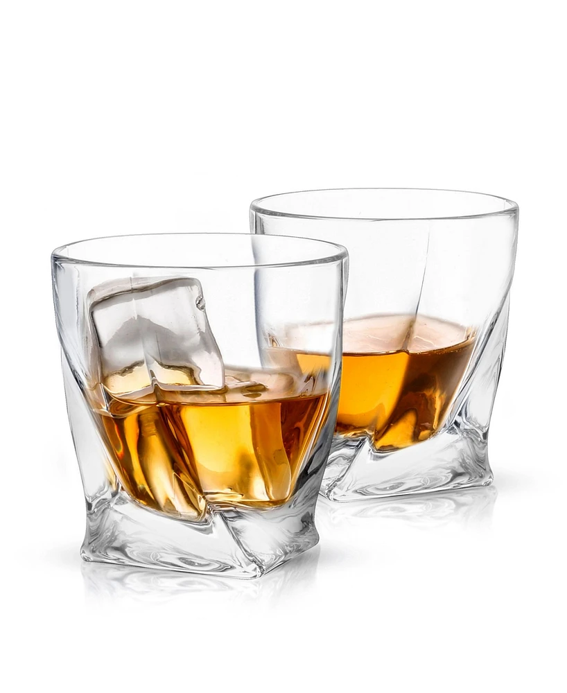 JoyJolt Atlas Old Fashioned Whiskey Glasses Set of 2