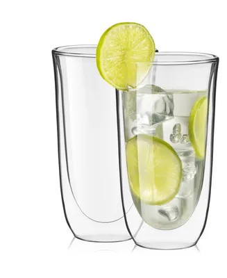 JoyJolt Spike Double Wall Glasses Set of 2