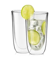 JoyJolt Spike Double Wall Highball Glasses, Set of 2