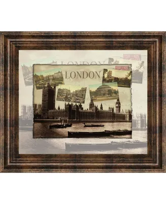 Classy Art London Postcard by Framed Print Wall Art, 22" x 26"