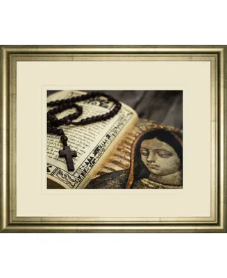Classy Art Rosary in Bible by Kbuntu Framed Print Wall Art, 34" x 40"