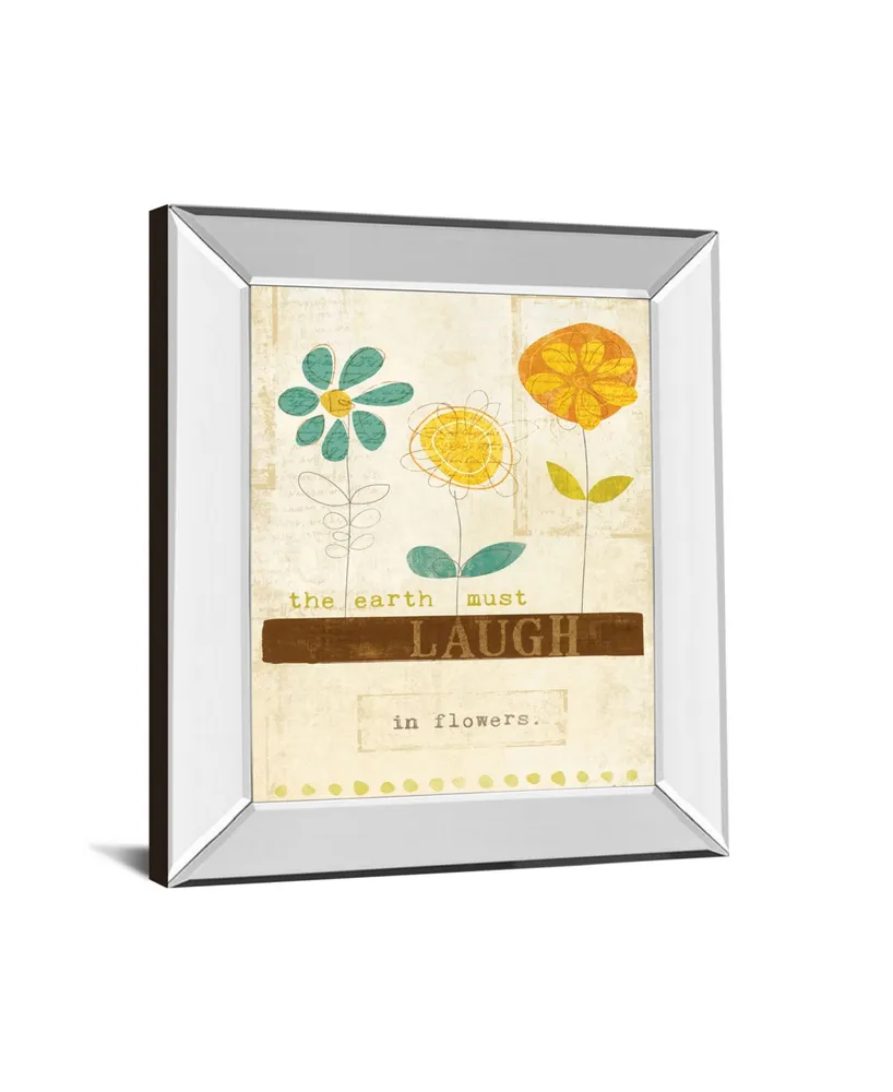 Classy Art Laugh in Flowers by Mollie B Mirror Framed Print Wall Art, 22" x 26"