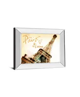 Classy Art Paris, J'Taime by Emily Navas Mirror Framed Print Wall Art, 22" x 26"