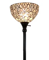 Amora Lighting Tiffany Style Torchiere Floor Lamp