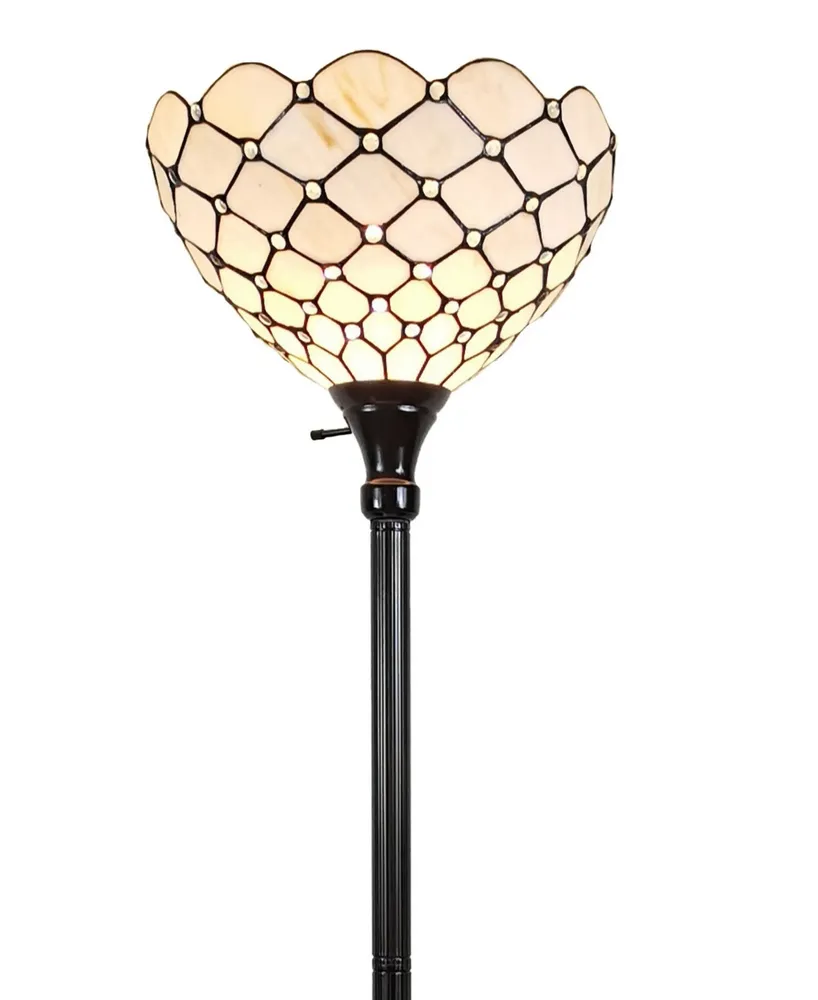 Amora Lighting Tiffany Style Floor Torchiere Lamp