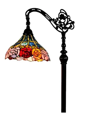 Amora Lighting Tiffany Style Roses Reading Floor Lamp