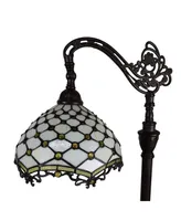 Amora Lighting Tiffany Style Jeweled Reading Floor Lamp