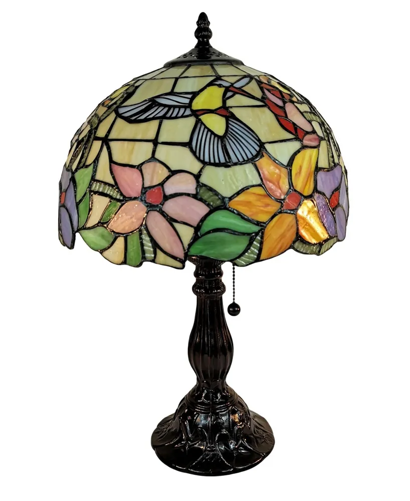 Amora Lighting Tiffany Style Hummingbird Design Table Lamp