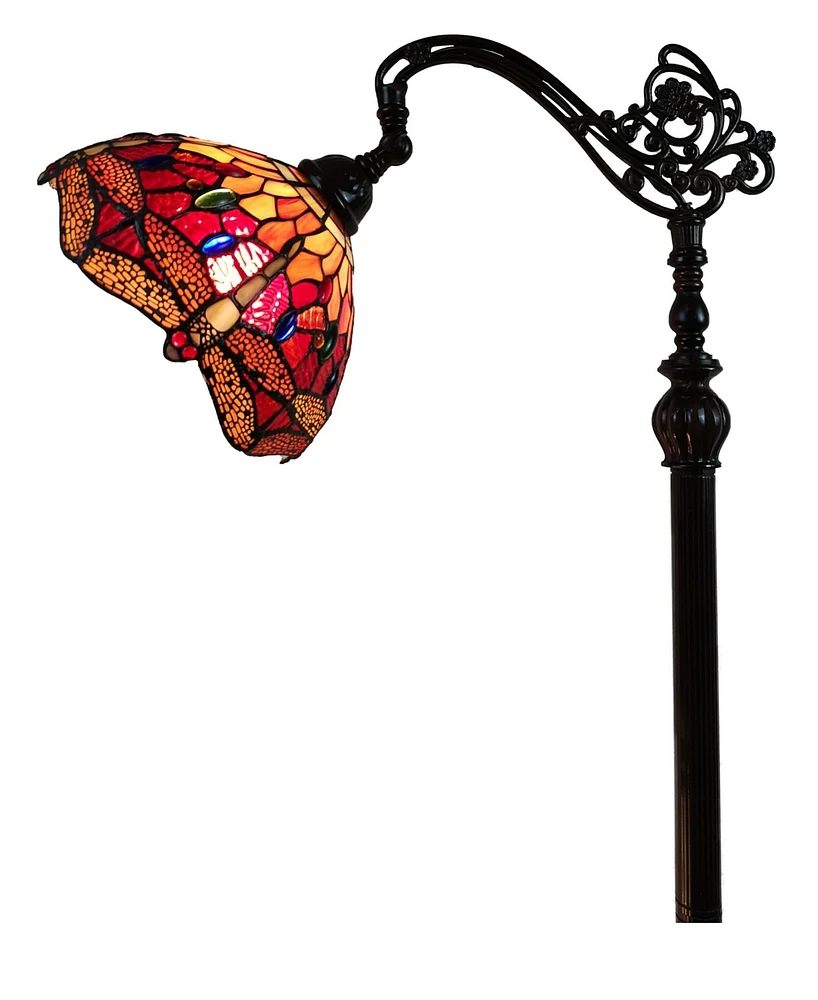 Amora Lighting Tiffany Style Dragonfly Reading Floor Lamp