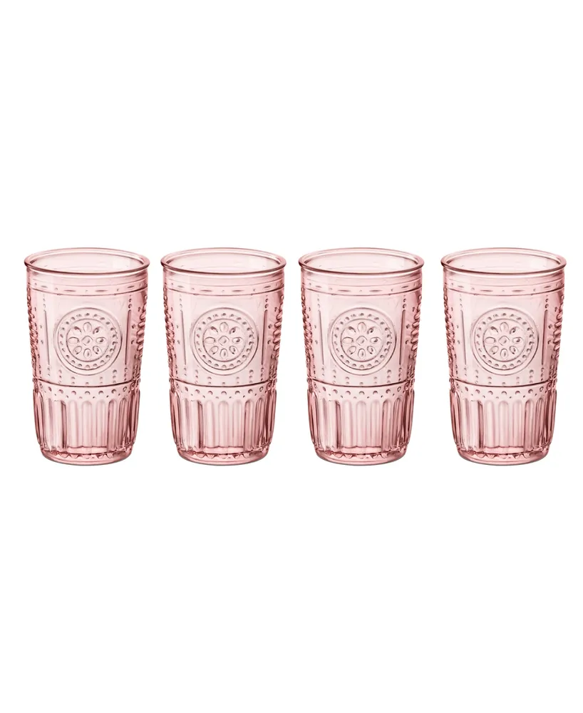 Bormioli Rocco Light Pink Romantic Water Glass, Set of 4