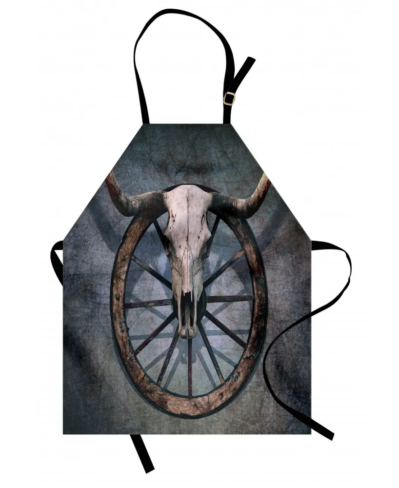 Ambesonne Barn Wood Wagon Wheel Apron