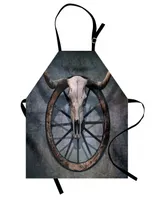 Ambesonne Barn Wood Wagon Wheel Apron