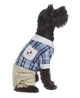 Parisian Pet Plaid Royal Dog Jumpsuit