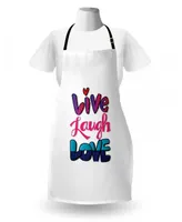 Ambesonne Live Laugh Love Apron