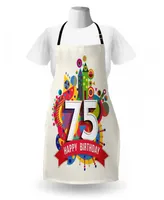 Ambesonne 75th Birthday Apron