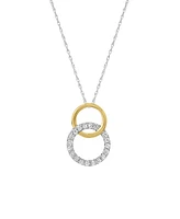 241 Wear It Both Ways Diamond Interlocking Circle Pendant Necklace (1/5 ct. t.w.) in 14k Two-Tone White and Yellow Gold