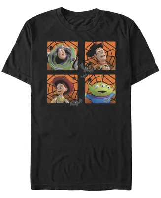 Disney Pixar Men's Toy Story Halloween Four Square Web Short Sleeve T-Shirt