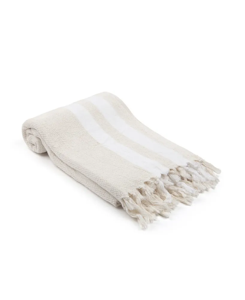 Hand Towels: Turkish Cotton Hand Towel Peshtemals - Olive and Linen