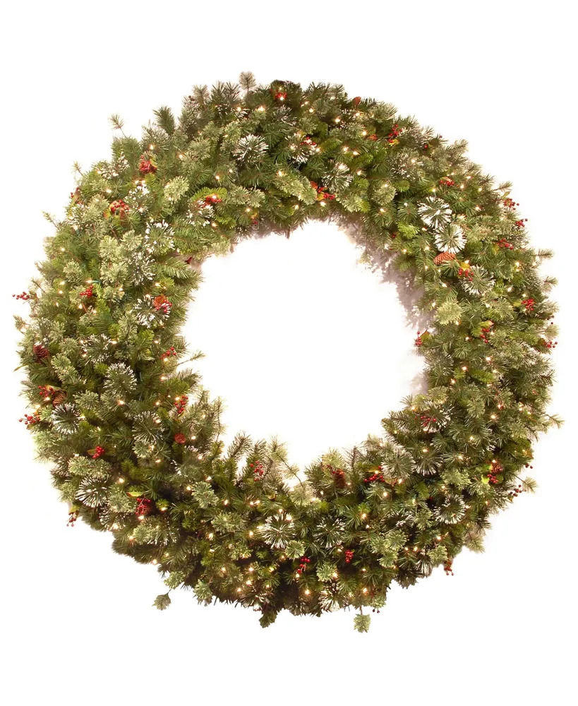 National Tree Company 60" Wintry Pine Wreath with Clear Lights