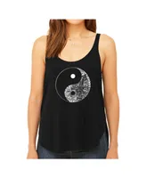 La Pop Art Women's Premium Word Flowy Tank Top- Yin Yang