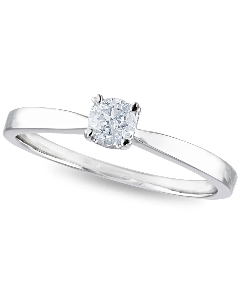 Diamond 1/ ct. t.w. Solitaire Engagement Ring in 14k White or Yellow Gold