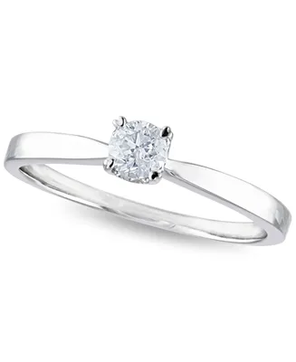 Diamond 1/ ct. t.w. Solitaire Engagement Ring in 14k White or Yellow Gold