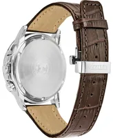 Citizen Eco-Drive Men's Calendrier Brown Leather Strap Watch 44mm