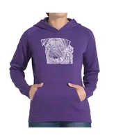 La Pop Art Women's Word Hooded Sweatshirt - Pug Face