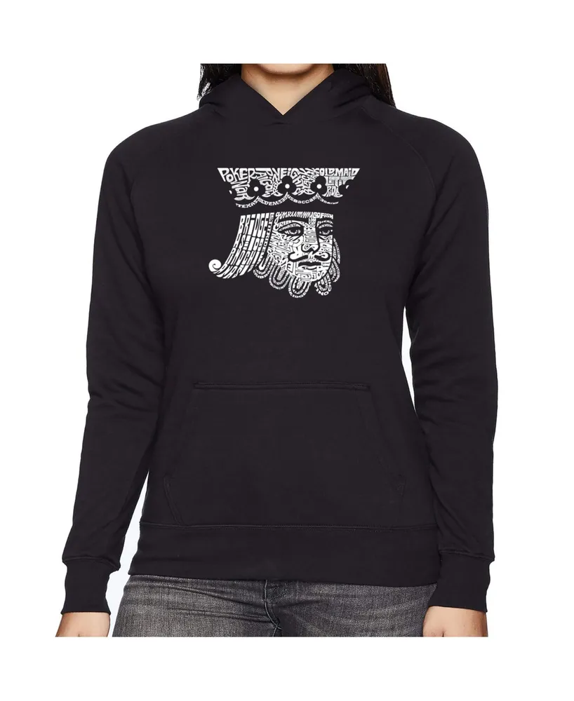 La Pop Art Women's Word Hooded Sweatshirt - King Of Spades