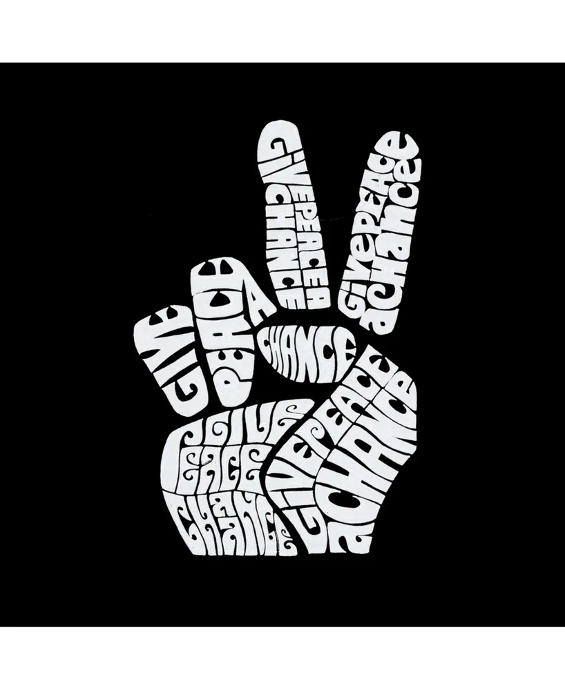 La Pop Art Women's Word Hooded Sweatshirt -Peace Fingers