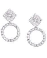 Diamond 1/5 ct. t.w. Round Drop Miracle Plate Stud Earrings in Sterling Silver