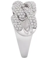 Wrapped in Love Diamond Link Detail Statement Ring (1 ct. t.w.) in Sterling Silver, Created for Macy's