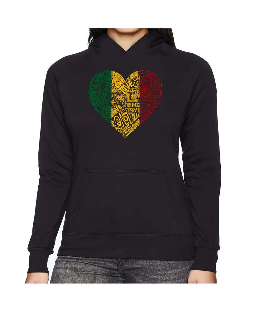 La Pop Art Women's Word Hooded Sweatshirt -One Love Heart