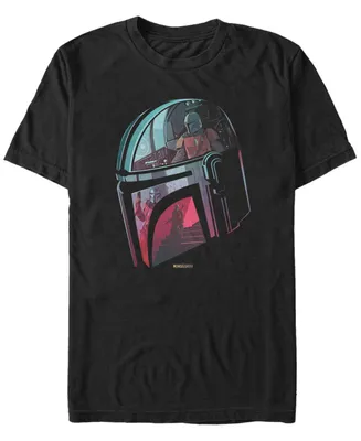 Star Wars Men's Mandalorian Helmet Reflection T-shirt